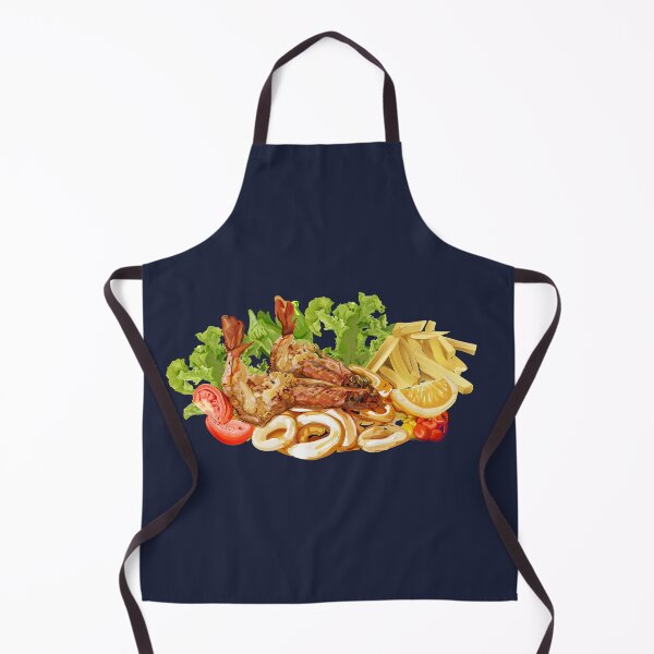 Item preview, Grilled Prawns and Squid Served Fries and Salad designed and sold by Alicia Chee.