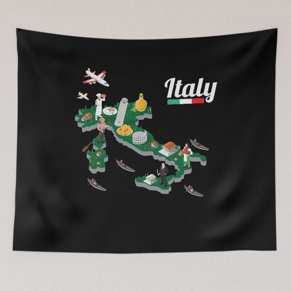 Item preview, Italy Map - Bella Italia Vacation Italian Map designed and sold by Lenny Stahl.