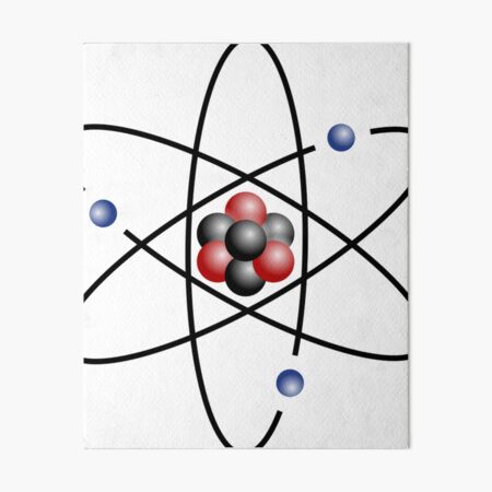 Stylized lithium-7 atom: 3 protons, 4 neutrons, and 3 electrons (total electrons are ~​1⁄4300th of the mass of the nucleus). It has a mass of 7.016 Da. Art Board Print