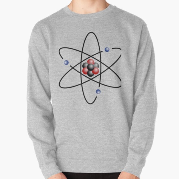Stylized lithium-7 atom: 3 protons, 4 neutrons, and 3 electrons (total electrons are ~​1⁄4300th of the mass of the nucleus). It has a mass of 7.016 Da. Pullover Sweatshirt