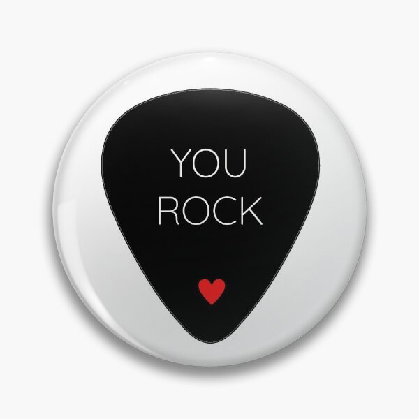 Item preview, Cute Valentine 'You Rock' guitar pick pun designed and sold by PinkSunshineRay.