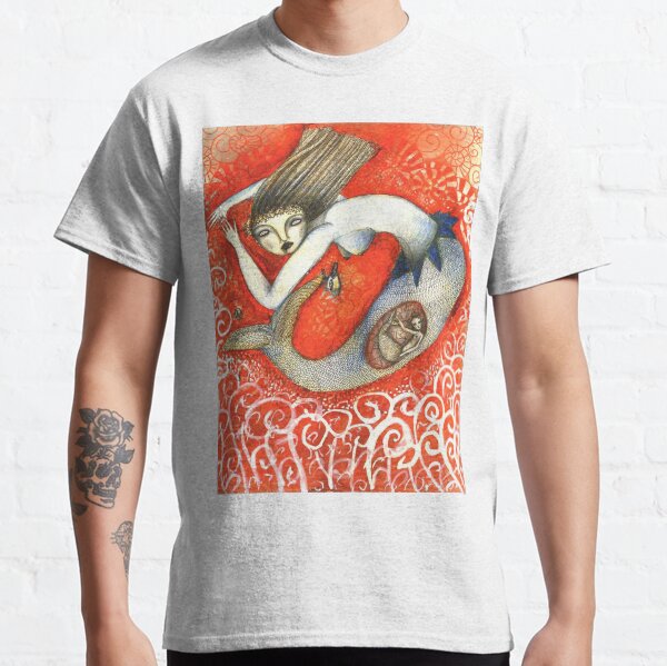Sirena en Rojo Camiseta clásica
