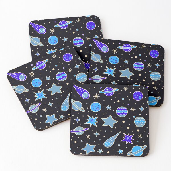Item preview, Space, Planets and Stars in Shades of Blue designed and sold by madtoyman.