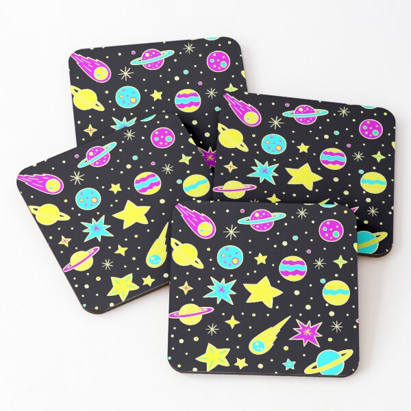 Item preview, Space, Planets and Stars in Blue, Yellow and Pink designed and sold by madtoyman.
