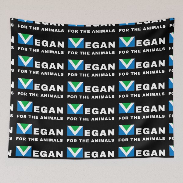 Item preview, Vegan For The Animals | Vegan Flag | Animal Rights Activism | Black Background designed and sold by EarlessPierre.