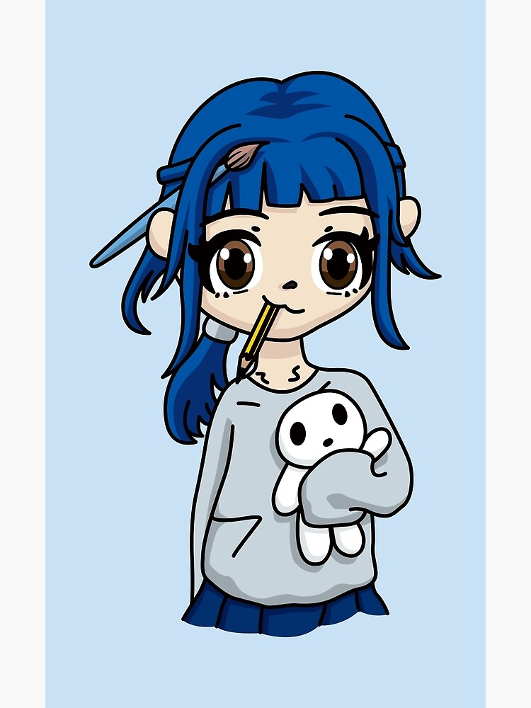 llavero anime de chica con el pelo azul - a est - Compra venta en  todocoleccion