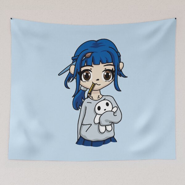 Item preview, Cute Anime Artist Girl Blue Hair designed and sold by STUDIO-72.