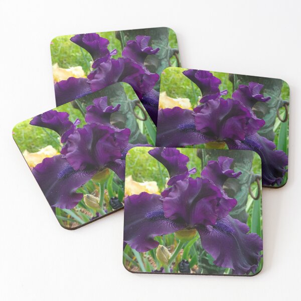 Item preview, Dark Purple Daylily with Antique Ornate Horse Hitching Post, Lily, Lilies designed and sold by PrettyLittlePic.
