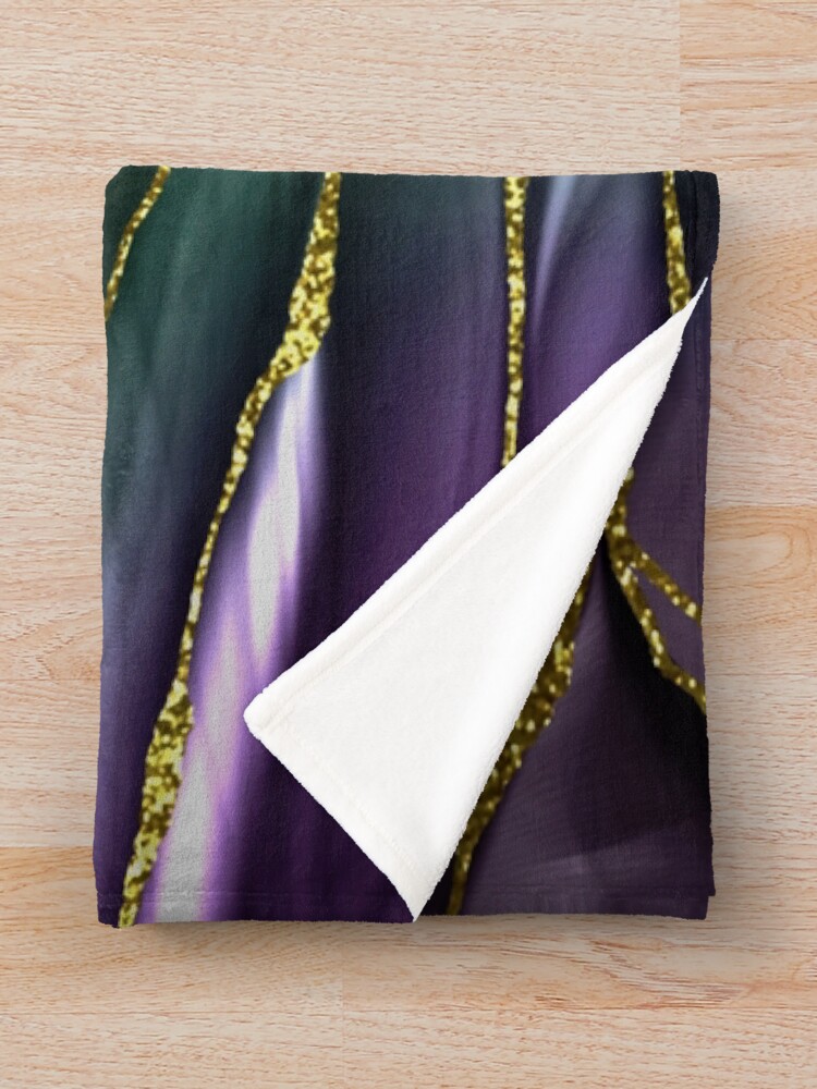 Alternate view of Purple Night Marble Landscape Throw Blanket