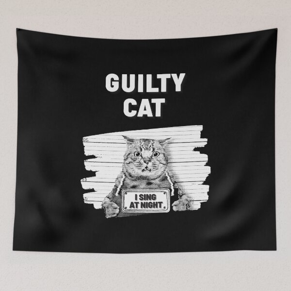 Aperçu de l'œuvre GUILTY CAT - JE CHANTE LA NUIT créée et vendue par JoooyDesign.