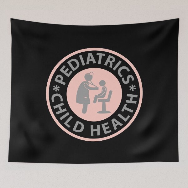 Item preview, pediatrics, child health logo. pediatrician examining a child designed and sold by doctors-apparel.