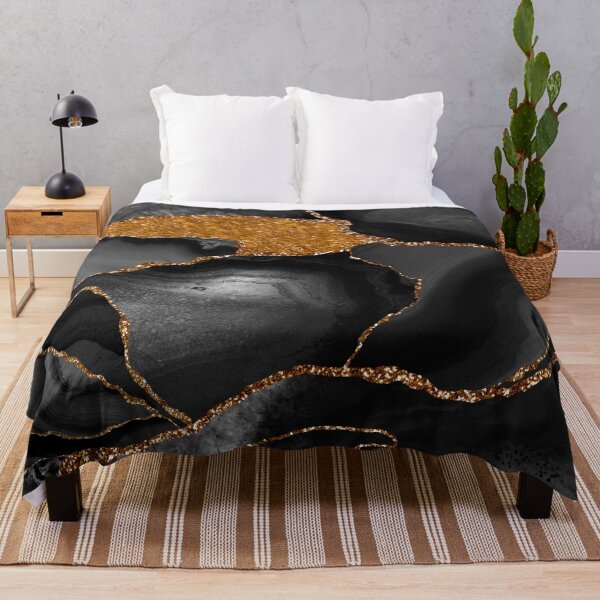 Item preview, Abstract Black Faux Marbled Gold Texture designed and sold by MysticMarble.