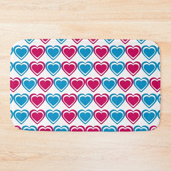 Item preview, Hearts raspberry pink and cornflower blue pattern designed and sold by aapshop.
