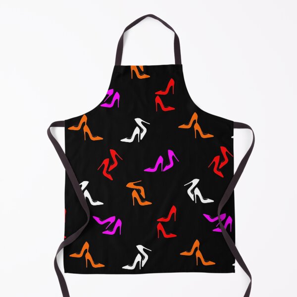 Item preview, Dancing Stilettos Red Pink Orange White on Black designed and sold by Shapes-Mania.