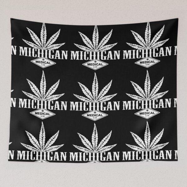 Aperçu de l'œuvre Michigan - Cannabis 420 USA Droit médical de fumer de l'herbe créée et vendue par NoMatterLab.