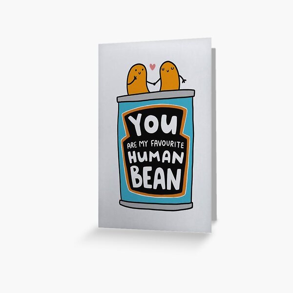 You Are My Favourite Human Bean - Valentine Card, Valentine's Day Card, Funny Card, Birthday Card, Anniversary Card Greeting Card