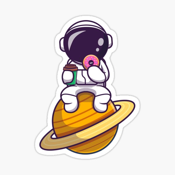 Item preview, Astronaut Eating Doughnut And Holding Coffee Cup On The Moon designed and sold by YousfiYs.