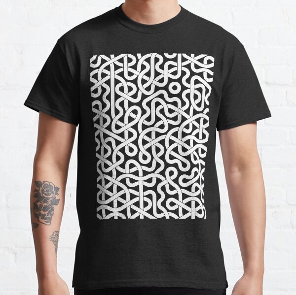 Abstract White Hexagon Truchet Tiles #2 Classic T-Shirt