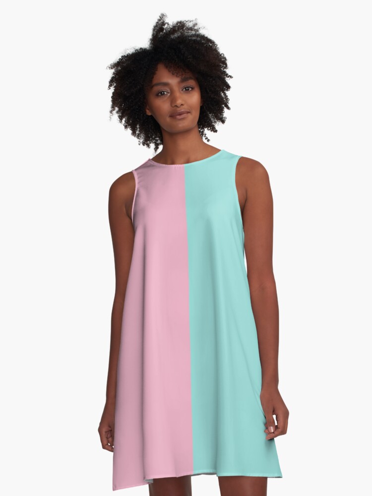 Half blue 2024 half pink dress