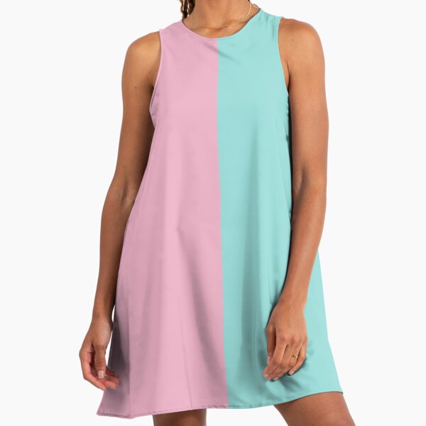 strapless open back dress SSYS Pink Contrast Half Zip Active Dress In Turquoise main image 0