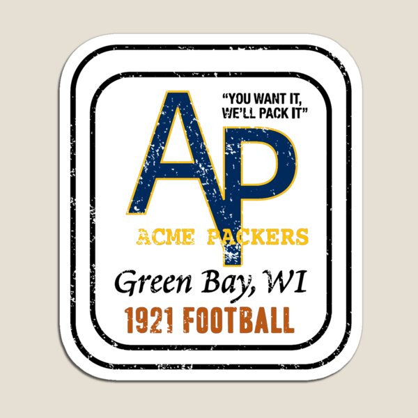 GREEN BAY PACKERS SLOGAN FOOTBALL MAGNET