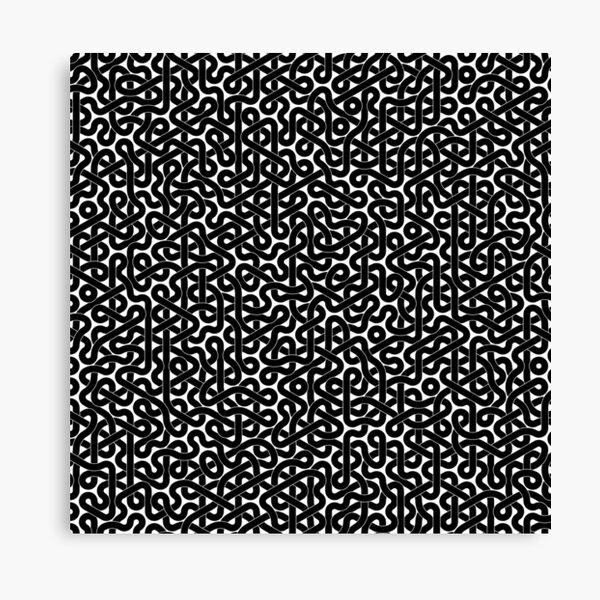 Abstract Black Hexagon Truchet Tiles #3 Canvas Print