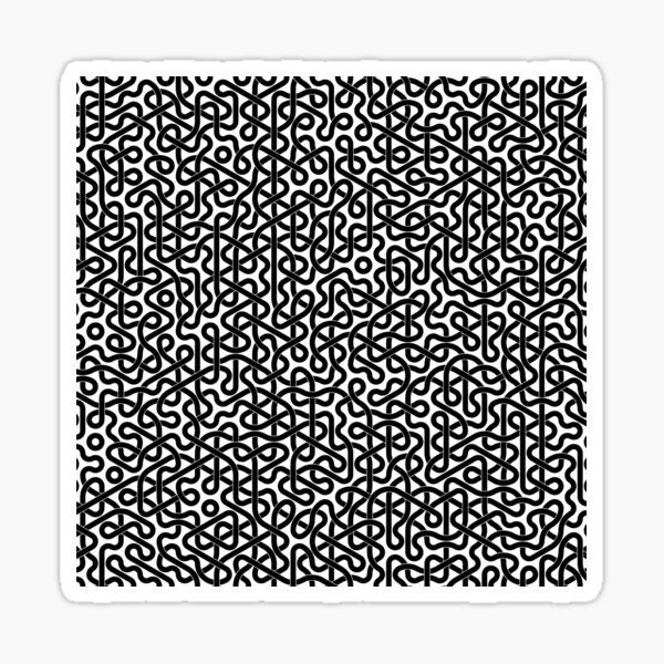 Abstract Black Hexagon Truchet Tiles #2 Sticker