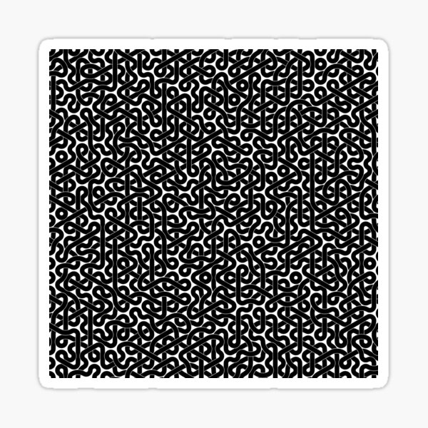 Abstract Black Hexagon Truchet Tiles #3 Sticker