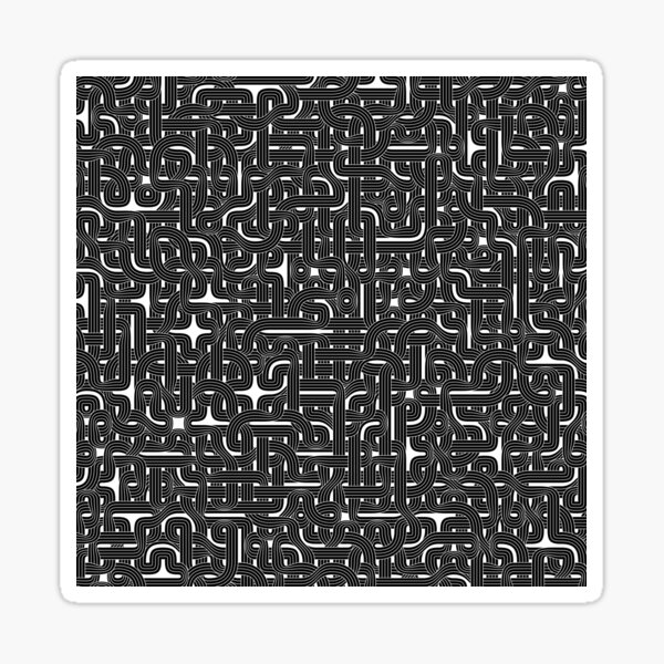 Abstract Black Hexagon Bezier Truchet Tiles #1 Sticker