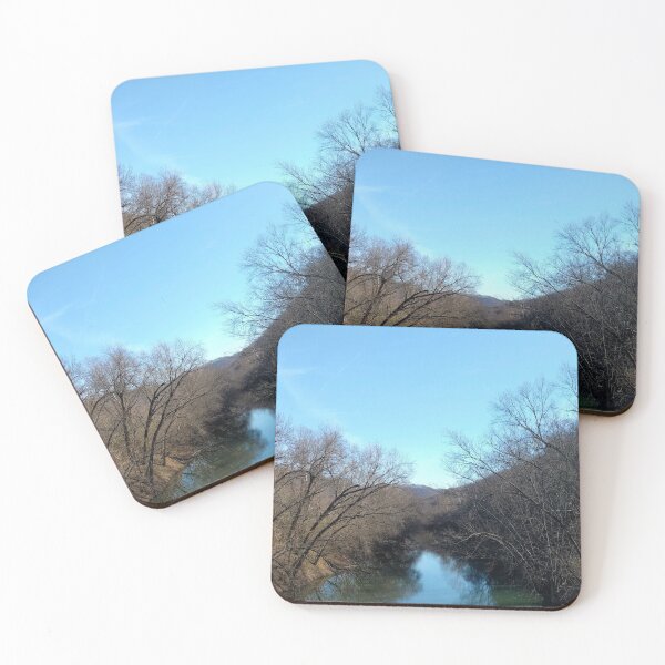Item preview, Guyandotte River in West Virginia, Wooded River Landscape with Blue Sky designed and sold by PrettyLittlePic.