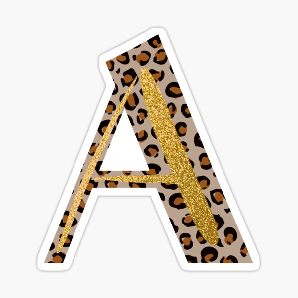 Item preview, Gold Cheetah / Leopard Letra A Monograma Inicial designed and sold by Pink Mint.