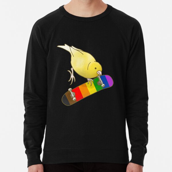 LGBT+ Rainbow Skateboard Canary Lightweight Sweatshirt