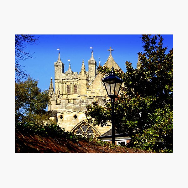 A Glimpse of Exeter Cathedral Photographic Print