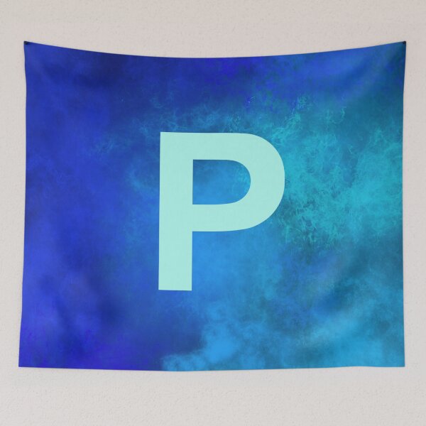 Item preview, Cosmic Fire Blue Alphabet P designed and sold by geoceltic.