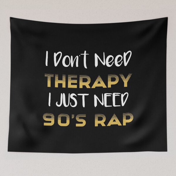 Item preview, I Don't Need Therapy, I Just Need 90's Rap Adult Unisex Tee -  Golden Cute 90's Rap Lover present Shirt designed and sold by NewDayDesigns.