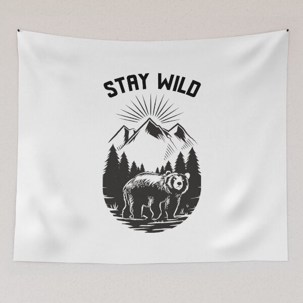 Item preview, Stay Wild Outdoor Bear designed and sold by shantiru.