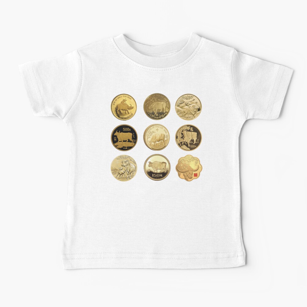 Happy Chinese New Year of the Ox 2021: Gold Coins Set 1 Baby T-Shirt