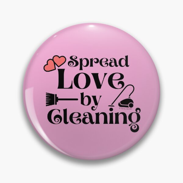 Item preview, Spread Love By Cleaning Retro Broom Vacuum Heart Housekeeping Gifts designed and sold by SavvyCleaner.