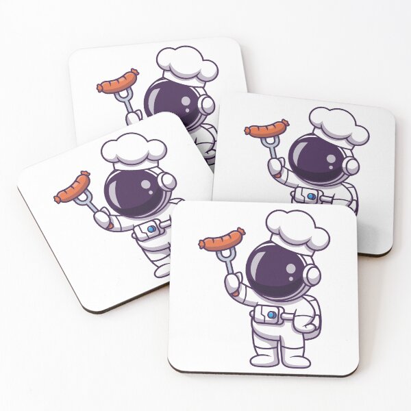 Item preview, Cute Astronaut Chef With Grill Sausage designed and sold by YousfiYs.
