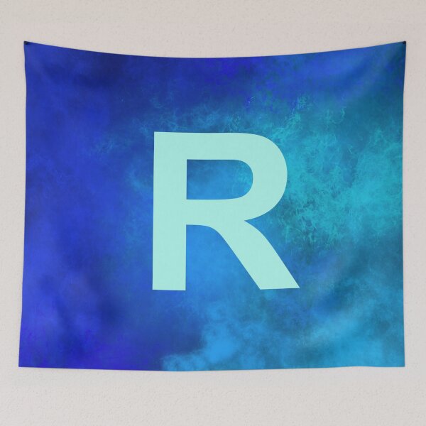 Item preview, Cosmic Fire Blue Alphabet R designed and sold by geoceltic.