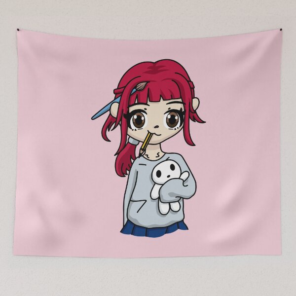 Item preview, Cute Anime Artist Girl Red Hair designed and sold by STUDIO-72.