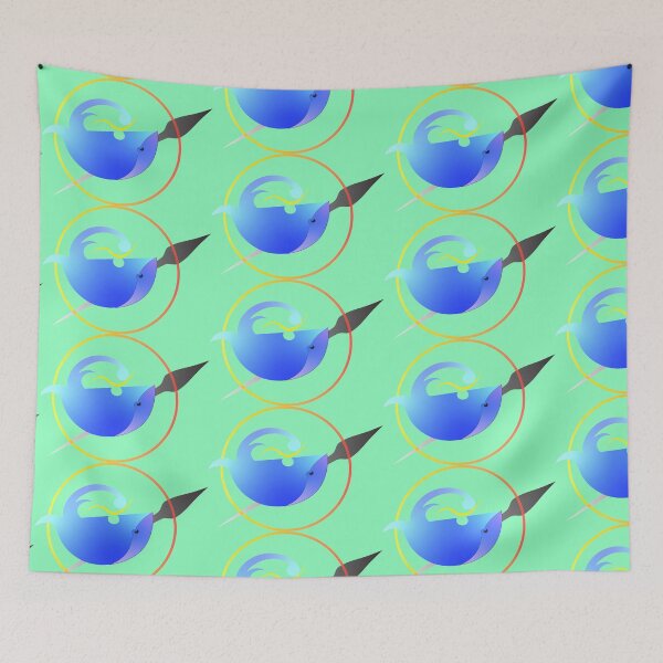 Item preview, SKYWHALE WARRIOR  -MINIMALISTIC BLUE WHALE  designed and sold by YUMMY PENCIL.