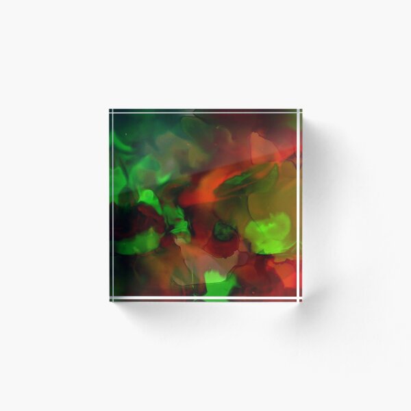Aperçu de l'œuvre Papier peint à l'encre d'alcool vert, orange et noir - Fond d'art abstrait créée et vendue par TheWorkplace.