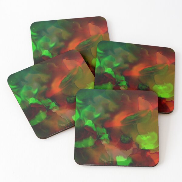 Item preview, Papel tapiz de tinta de alcohol verde, naranja y negro - Fondo de arte abstracto designed and sold by TheWorkplace.