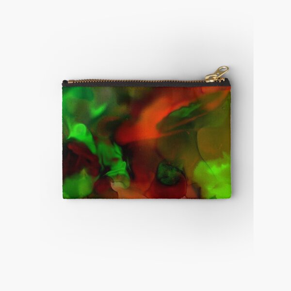 Aperçu de l'œuvre Papier peint à l'encre d'alcool vert, orange et noir - Fond d'art abstrait créée et vendue par TheWorkplace.