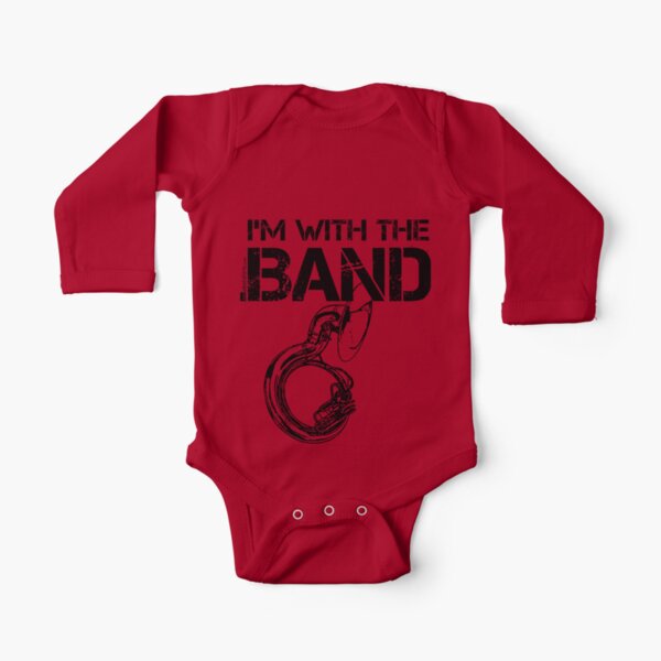 I'm With The Band - Sousaphone (Black Lettering) Long Sleeve Baby One-Piece