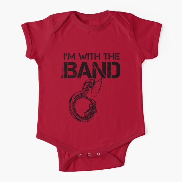 I'm With The Band - Sousaphone (Black Lettering) Short Sleeve Baby One-Piece