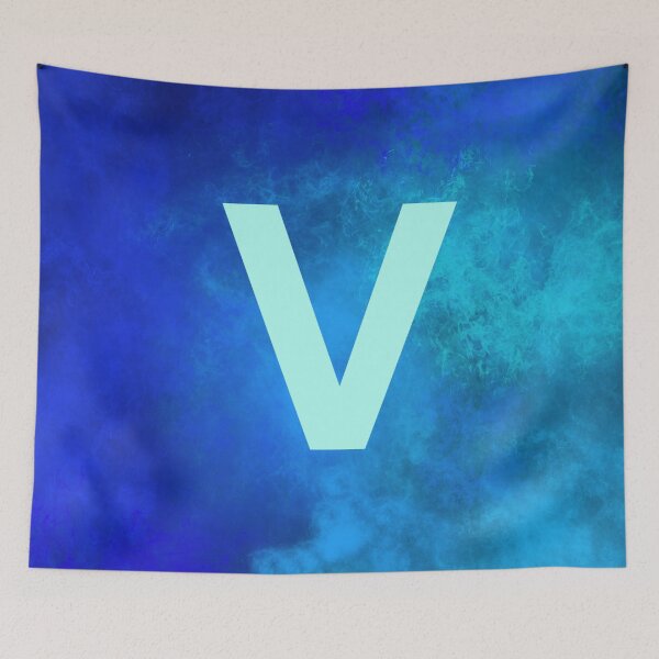 Item preview, Cosmic Fire Blue Alphabet V designed and sold by geoceltic.