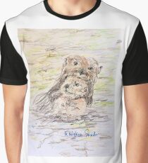 Otter and Baby Graphic T-Shirt