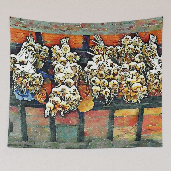 Item preview, Hortus Conclusus: garlic braids hang in the attic designed and sold by Giuseppe Cocco.